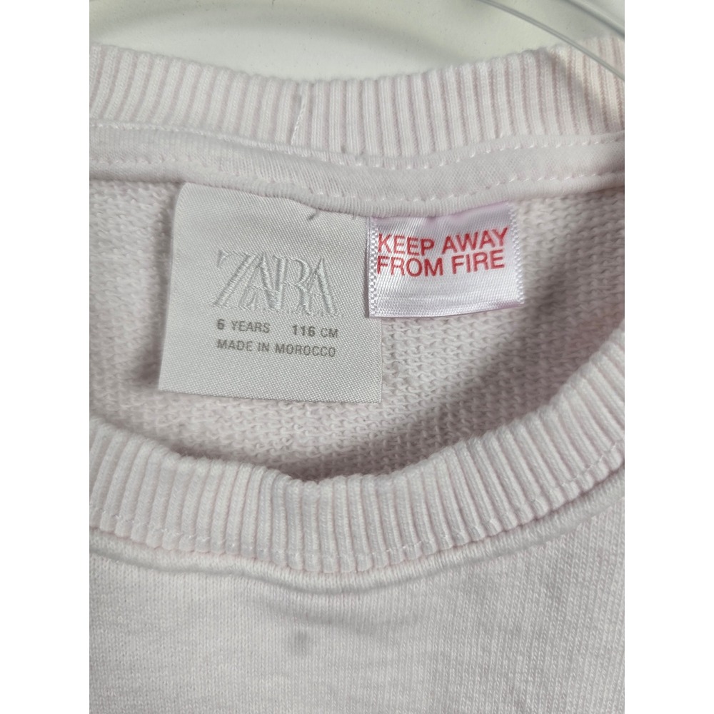 Zara Kids Coquette Bow Heart Sweatshirt 6 Pink Love Born to be Cute Pullover - Picture 3 of 4